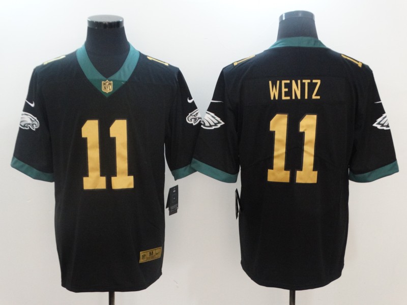 Men's Philadelphia Eagles #11 Carson Wentz Black Jersey